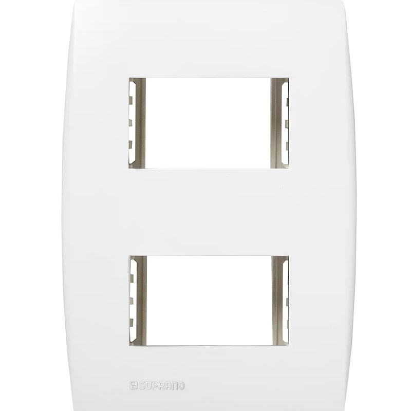 Conjunto Placa 4x2 Com Suporte Para 2 Módulos Ilus Soprano Branco