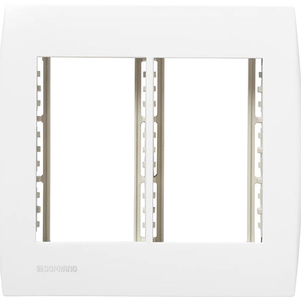 Conjunto Placa 6 Módulos Com Suporte 4x4 Branco Ilus Soprano