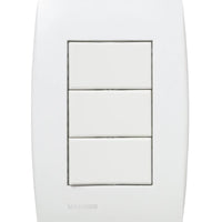 Conjunto 3 Interruptores Simples 4x2 Ilus Soprano Com Luz Branco