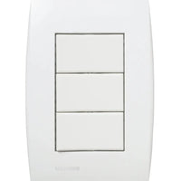 Conjunto 3 Interruptores Simples 4x2 Ilus Soprano Com Luz Branco
