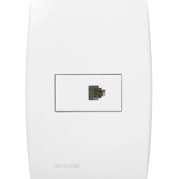 Conjunto Tomada Rj11 4x2 Branco Linha Ilus Soprano