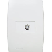 Conjunto 1 Tomada Cabo Coaxial 4x2 Branco Ilus Soprano