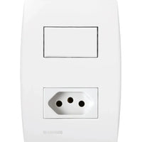 Conjunto Interruptor Simples E Tomada 2P+T 10A 250V 4x2 Soprano Ilus
