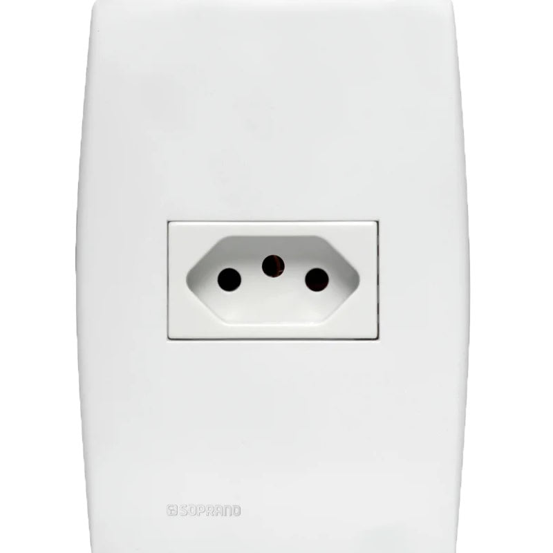 Conjunto Tomada 2P+T 10A 250V 4x2 Branco Ilus Soprano