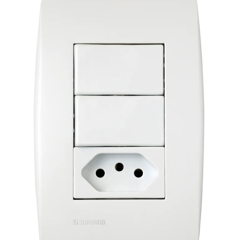 CJ 2 INT SIMP 10AX + 1 TOM 2P+T 10A 250V 4X2 BR ILUS