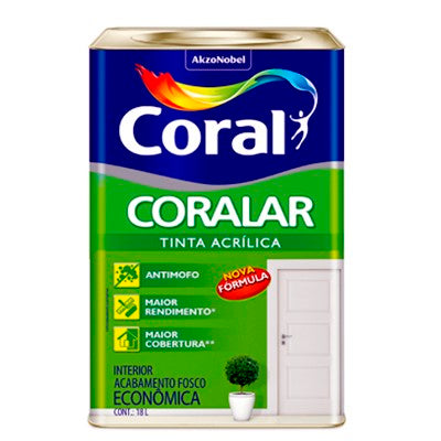 Tinta Coral Acrilica Fosca Coralar 18l - Branco Gelo
