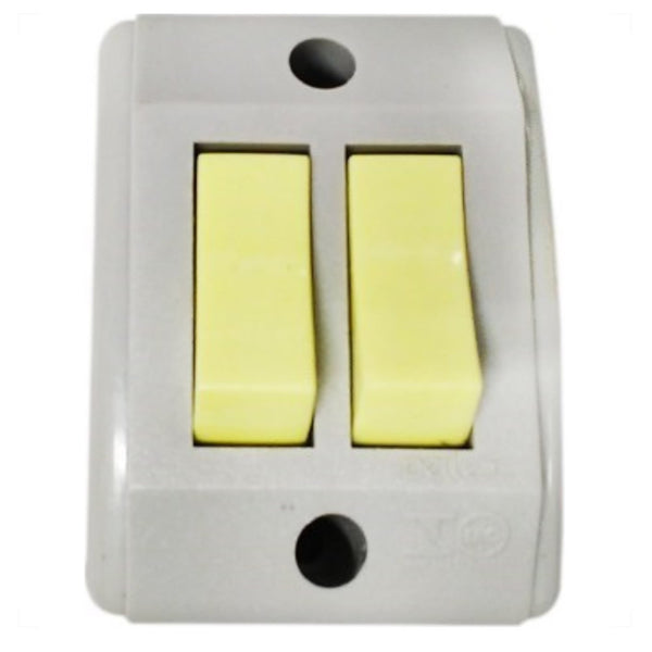 Interruptor 2 Teclas Sobrepor 10A Cinza Perlex