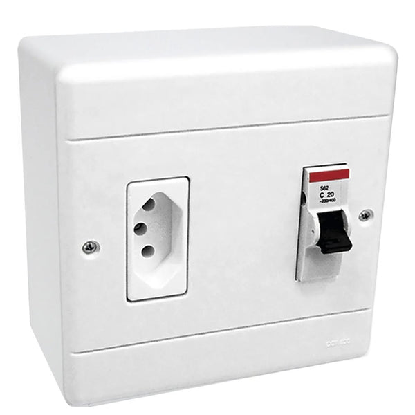 Caixa Sob para Ar Cond com Tomada 20A + Disj 20A Bipolar Perlex