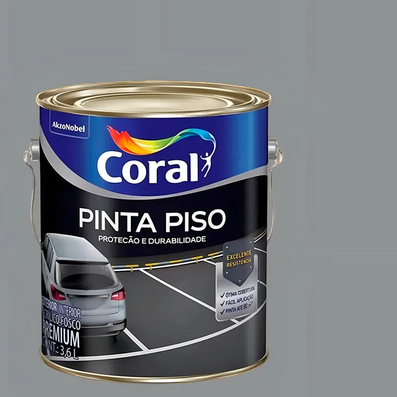 Tinta Piso Acrílica Fosca Coral Cinza Escuro 36lts