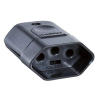 Plug Fêmea 2 Polos 10A Preto Tramontina