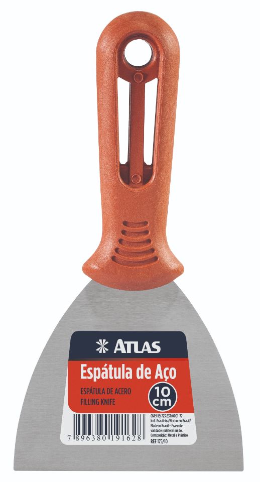 Espátula De Aço 10cm Com Cabo De Pvc Atlas