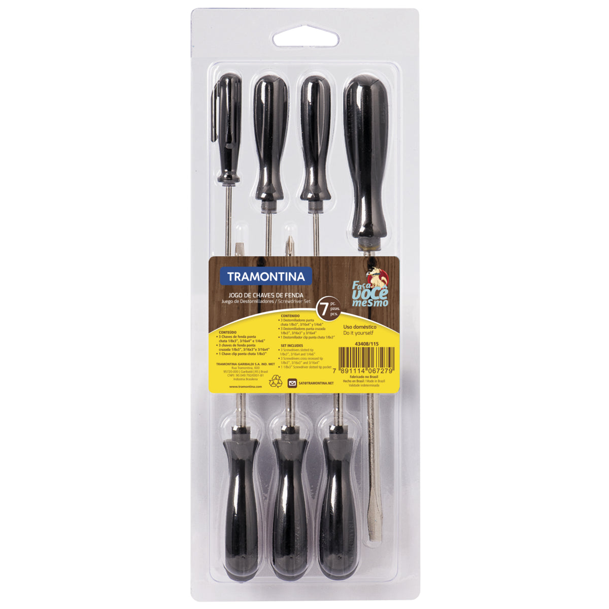 JOGO CHAVES DE FENDA / PHILIPS 7 PCS TRAMONTINA