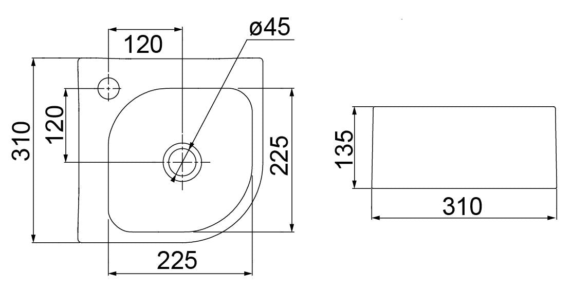 Cuba de Apoio / Suspensa de Canto LS-50 Lorenzetti - Branca
