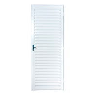 Porta Veneziana Cega Aço 84x215cm Lado Esquerdo Branca