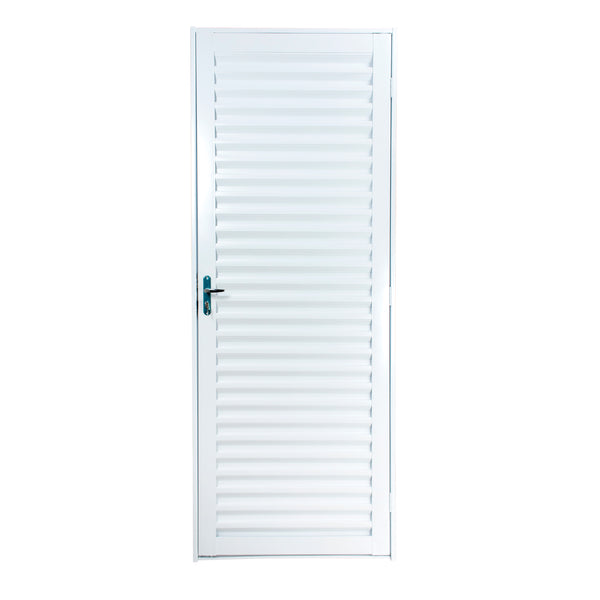 Porta Veneziana Cega Aço 84x215cm Lado Esquerdo Branca