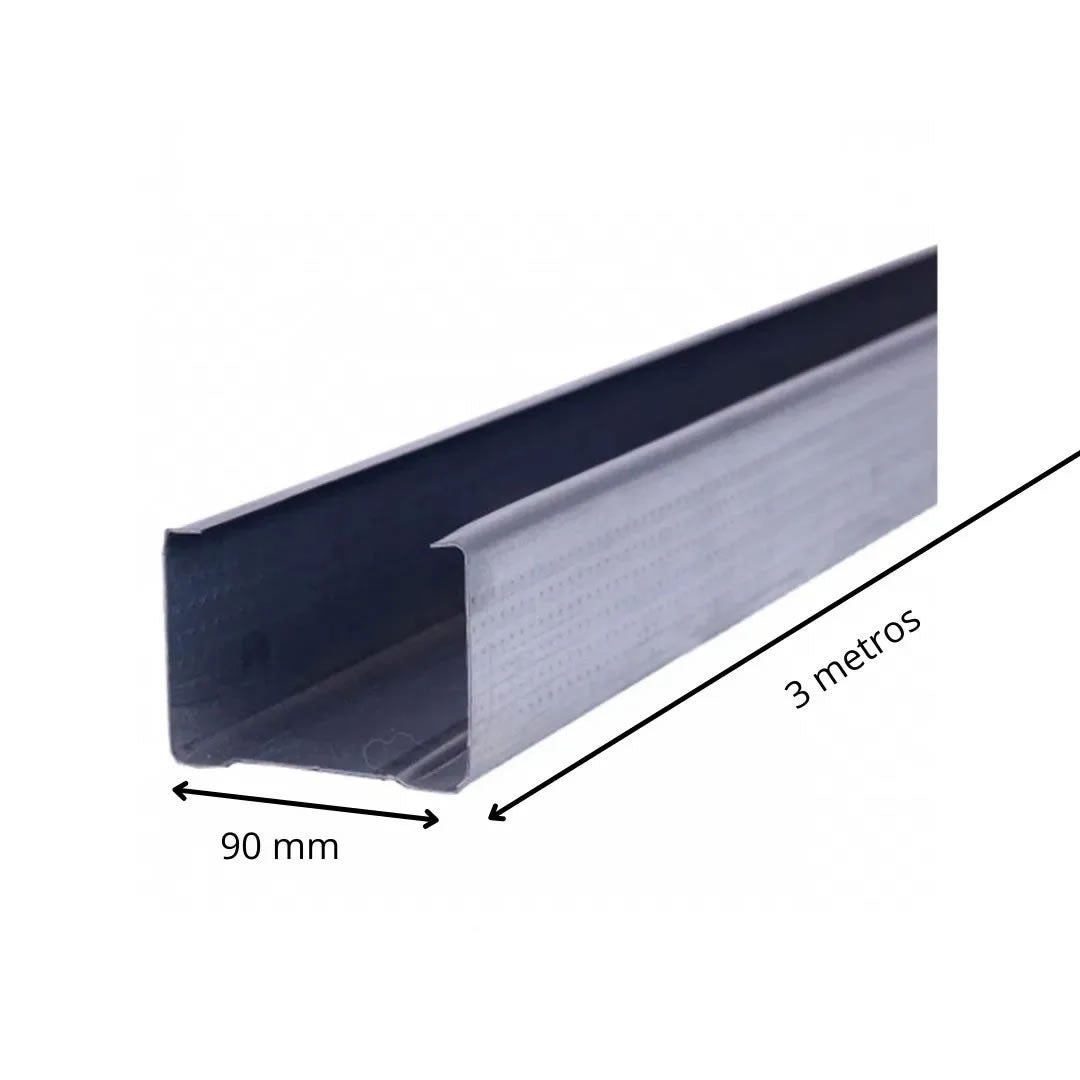 Montante para Gesso 90mm x 300cm em Aço Galvanizado