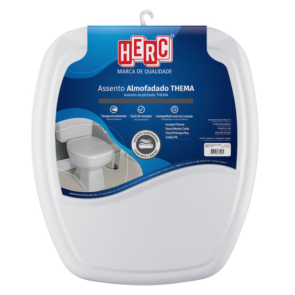 Assento Sanitário Almofadado Thema Premium Herc Cinza