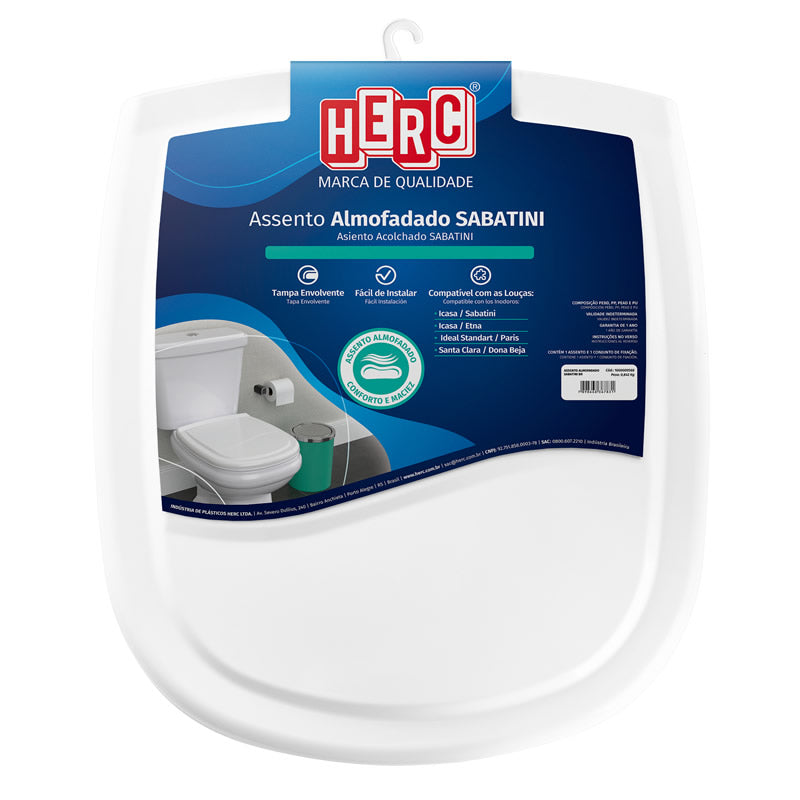 Assento Sanitário Almofadado Sabatini Branco Herc