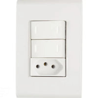 Interruptor 2 Paralelo + 1 Tomada 2P+T 10A Conjunto