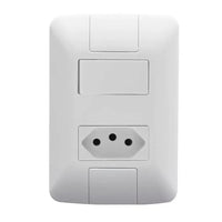 Interruptor 2 Paralelo + 1 Tomada 2P+T 10A Conjunto Aria