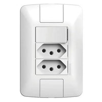 Interruptor 1 Simples 6A + 2 Tomada 2P+T 10A Conjunto Aria
