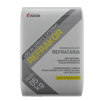 Argamassa Refratária Refrakor Inkor Cinza 5kg para Churrasqueiras e Lareiras