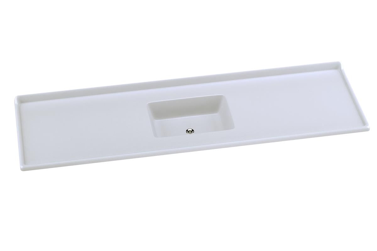 Pia Sintética Gran 180x55cm Branco Gelo AJR