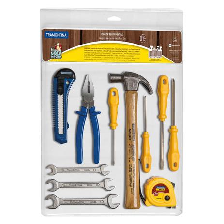 KIT FERRAMENTAS 11 PCS MARTELO ALIC. ESTIL. CHAVES  TRAMONTI