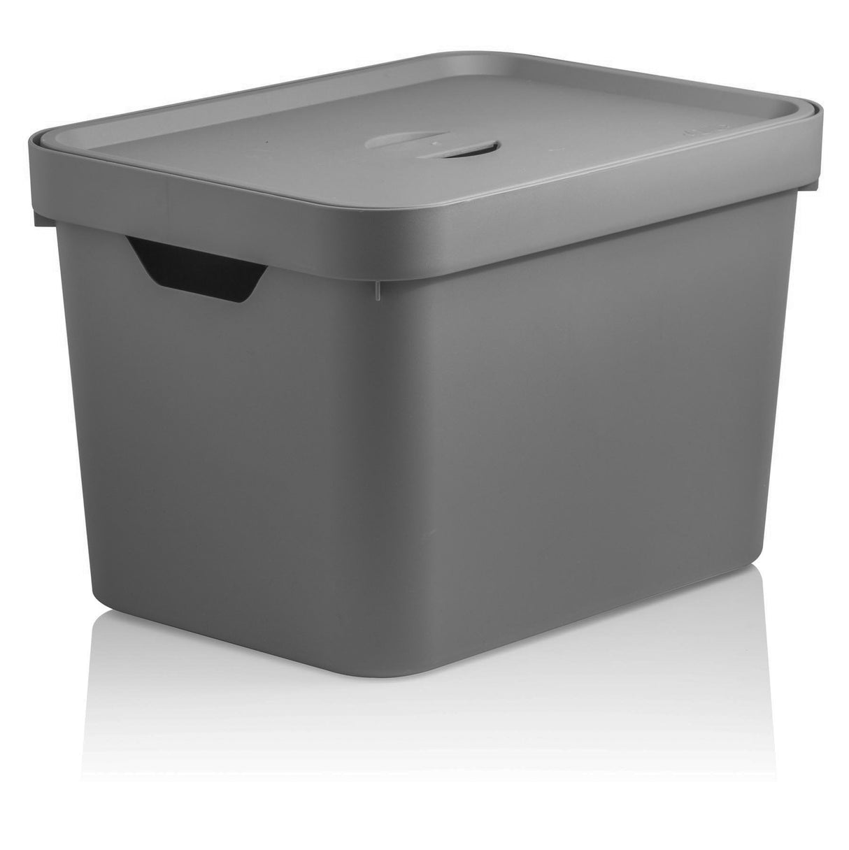 OU CAIXA ORGANIZADORA CUBE 18L C/TAMPA CINZA CHUMBO