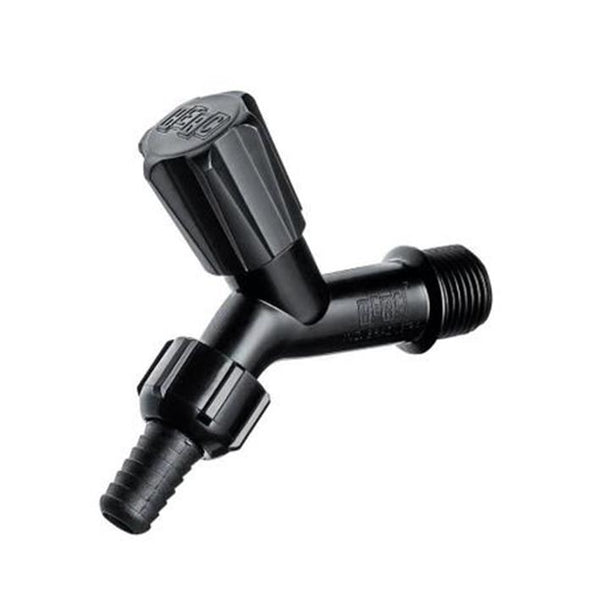 Torneira Para Jardim Herc Plástico 1/2 Com Adaptador 3/4 Preta