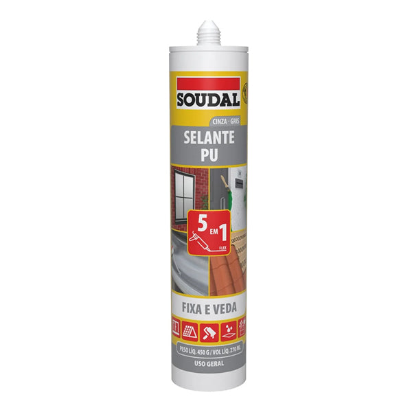 SOUDAL ADESIVO PU USO GERAL CINZA 270ML