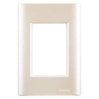 Placa 4x2 com 3 postos Tramontina linha Giz pérola com suporte