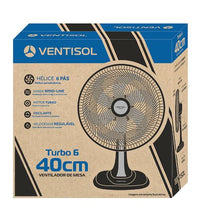 Ventilador De Mesa Ventisol Turbo 6 Pás 40cm 220v Preto E Cinza
