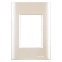 Placa 4x2 com 3 postos Tramontina linha Giz pérola com suporte