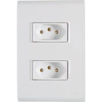 Conjunto 2 Tomadas 2p+t 10a 250v Tramontina Liz Branco