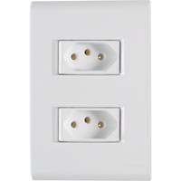 Conjunto 2 Tomadas 20a 250v Tramontina Liz Branco
