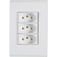 Conjunto 3 Tomadas 2p+t 10a 250v Liz Tramontina Branco