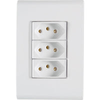 Conjunto 3 Tomadas 2p+t 10a 250v Liz Tramontina Branco