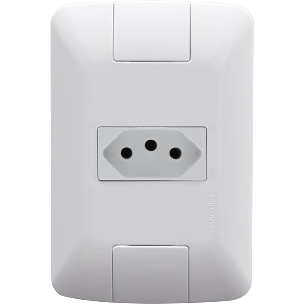 Conjunto de tomada 2P+T 10A 250V Aria branco Tramontina