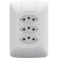 Conjunto 3 Tomadas 2 Polos 10a 250v Tramontina Aria Branco
