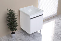 Armário Para Lavanderia Amélia 60cm Com Tanque Rorato Branco