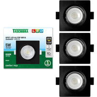 Spot Led Quadrado Alltop Brasilux 5W 6500K Preto