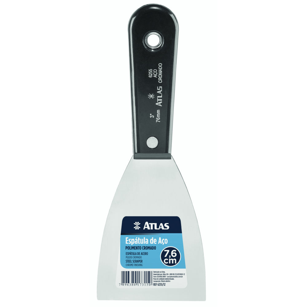 Espátula De Aço Cromado 76mm Atlas