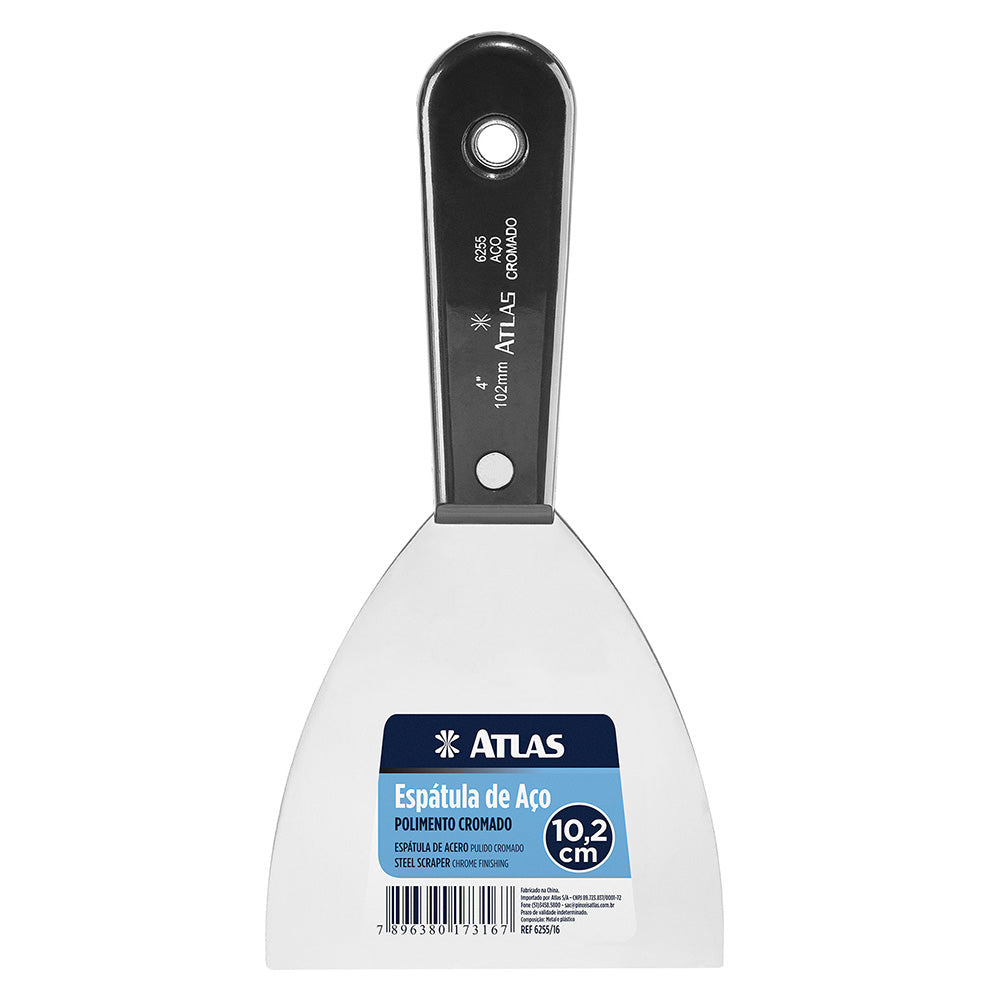 Espátula de Aço Cromado Atlas para Repintura e Raspagens