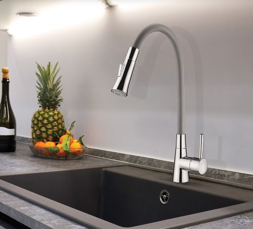Misturador Monocomando de Mesa para Cozinha Lorenzetti Flex 2257 G27 Cinza