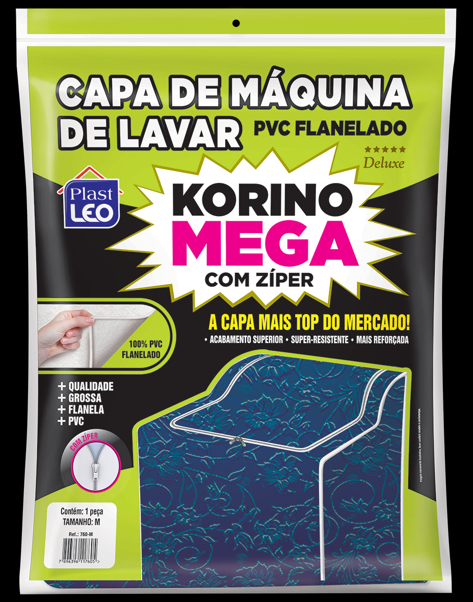 PLASTLEO CAPA MAQUINA KORINO PVC C/ ZIPER TAM. P