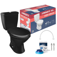 Kit Bacia Com Caixa Acoplada Loren Way Preto Lorenzetti