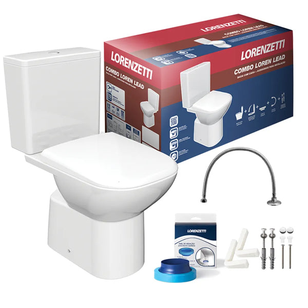 LORENZETTI KIT COMPLETO BACIA C/ CX.ACOPLADA DUO LEAD BRANCA