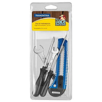 Kit Ferramentas 5 Peças Tramontina Com Estilete Chaves Fixa E Fenda