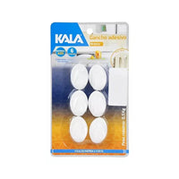 Gancho Adesivo Kala Branco 5kg 6 Peças